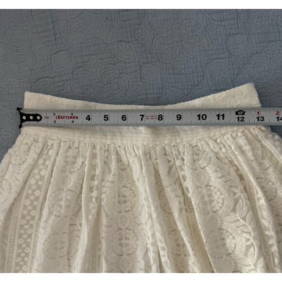 NWT La Maille Sezane Eugenie in Ecru White Embroidered Midi Skirt Sz Fr 36 US 4 - Picture 9 of 9